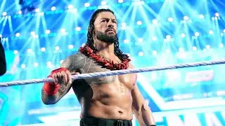 Wrestlemania 38 roman reigns exit with announcers and pyro