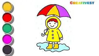 How To Draw Rain Drawing For Kids And Toddlers 