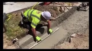 How To Slick/Finish Concrete curb THE FASTEST WAY!