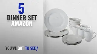 Top 10 Dinner Set Amazon [2018]: AmazonBasics 16-Piece Dinnerware Set, Round - White