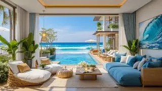 Relaxing Oceanfront Jazz Vibes | Perfect Music for Your Sunset Cafe Porch Escape