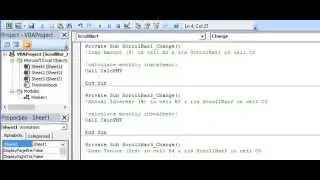 ActiveX Scroll Bar Event Procedure in Excel VBA