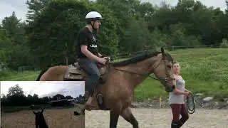 Buck's first horse riding lesson (uncut, no music)