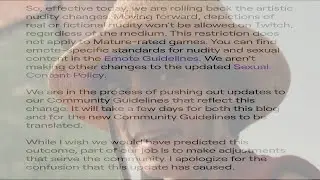 Twitch Backpedals 