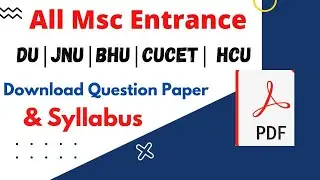All M.sc Entrance Question Paper & Syllabus PDF | DU JNU BHU CUCET HCU |Exponential Mathematics
