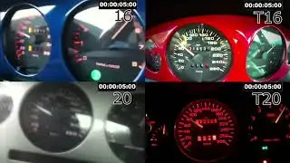 Fiat coup&eacute; 0-100 comparison (16v vs 16vT vs 20v vs 20vT)