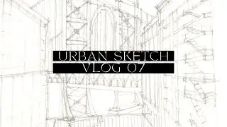 Urban Sketch Vlog 07 &ldquo;Brooklyn Bridge 2 point perspective drawing&rdquo; | Lo-fi sketch session
