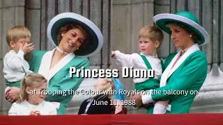 Princess Diana on Buckingham Palace Balcony | Trooping the Colour | June 11, 1988