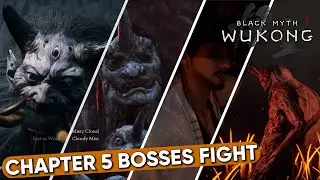 Black Myth Wukong Chapter 5 Bosses Full Fights.  Golden Child, Crimson Blood