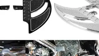 Motorcycle Floorboards Rear Foot Pegs Footrest Pedals Black/Chrome For Harley Touring Electra Glide