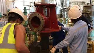 Aurora-Peerless-National Vertical Turbine Pump Installation Work-Discharge Head assembly-Part 6