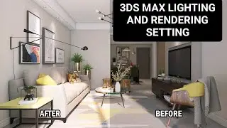 3ds Max Vray Interior Seen Vray Sun | Target Camera & Realistic Rendar Setup Tutorial Video..