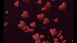 Animated Floating Large Valentines Hearts | Red on Black Background 4K (No Loops) - Short Version