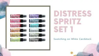 Tim Holtz Distress Spritz Set 1: Ink Swatching on White Cardstock