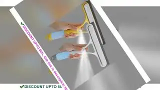 3 in 1 Window Cleaning Squeegee Multi Function Glass Mirror Wiper with Spray Bottle Microfiber