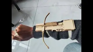 Handcrafted Wooden Wrist Crossbow &ndash; Finger-Powered, Rapid-Fire Fun with Automatic Reload!