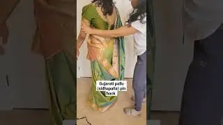 Gujarati pallu(Sidhapalla) pin idea #sareehack #sareeshorts #sareeshortvideo #sareedraping