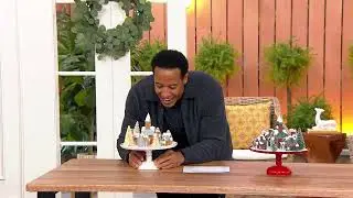 Mr. Christmas Illuminated Retro Village on Cake Plate on QVC
