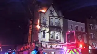 Paterson NJ Fire Dept operates at a 2nd Alarm Fire 588 River St caused by a downed powerline 2/28/24