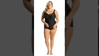 Maxine Plus Size Solids Tricot Shirred Girl Leg One Piece Swimsuit | SwimOutlet.com