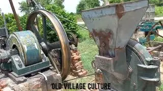 Big Crazy Old Black Engines Cold Starting and Best Sounding Ruston Engine Working With Floor Mill