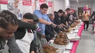 Thanksgiving starts early as volunteers prepare to distribute thousands of meals throughout Northeas