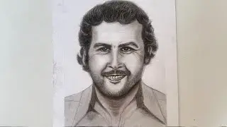 How to draw Pablo Escobar Portrait with Cont&eacute; Pencil | Realistic Charcoal Art