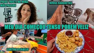 BANQUETAS NOVAS, COMPRAS DA SEMANA, LEVEI BERNARDO PARA CORTAR CABELO, BOLINHO DE BACALHAU E MAIS...