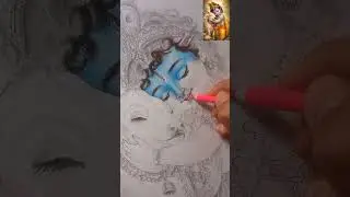 Little Krishna Drawing with cow🌸✨ work in progress #shorts #littlekrishna #drawing