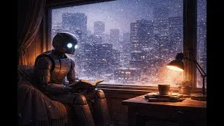 Snowfall Silence 🤖 Dark Cozy Synthwave for Reading & Focus