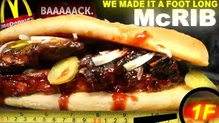 I MADE MCDONALD&rsquo;s MCRIB 1&rsquo; LONG + Homemade Bread how to D.I.Y