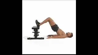 glutes bridge with feet on bench