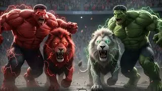 Red Hulk vs Green Hulk | Red Lion vs White Lion | Ultimate Stadium Battle#RedHulk#GreenHulk#RedLion