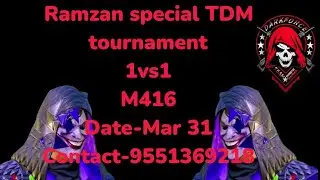 TDM tournament Ramzan special tomorrow. Come quick and register guys