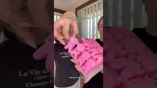 Trying Peeps marshmallow for the first time 💗 #peeps #marshmallow #food #tiktok #viral