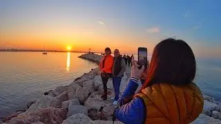 Закат в Римини и лучший рыбный ресторан в Риччоне! Адриатическое Море, Италия
