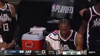 Kawhi Leonard forgets to stop being a robot up 27