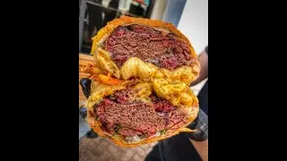 MEGA HAMBURGUER MAC N CHEESE, BURGUER GIGANTE RECEHADO DE QUEIJO DELICIOSO #shorts