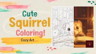 Cute Squirrel Coloring | Relaxing Animal Art 