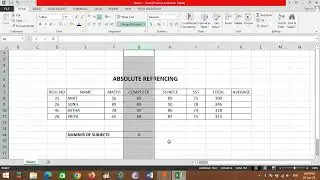 ABSOLUTE CELL REFERENCING
