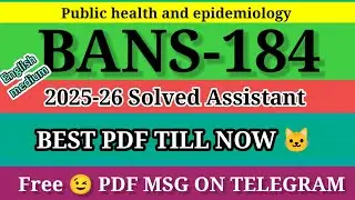 BANS 184 solved assignment 2025-26 in English ll  bans 184 solved assignment 2026 || ignoubans184
