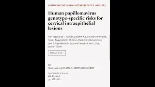 Human papillomavirus genotype-specific risks for cervical intraepithelial lesions | RTCL.TV