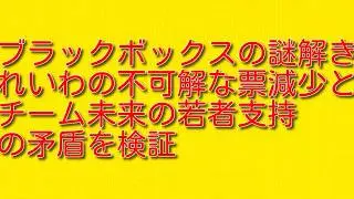 【ブラックボックスの謎解き】れいわの不可解な票減少とチーム未来の若者支持の矛盾を検証