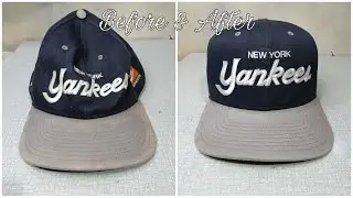 New York Yankees double line script snapback cap restoration