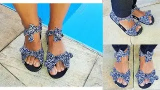 HAVAIANAS COM TECIDO | MUITO FÁCIL DE FAZER | SANDÁLIA AJUSTÁVEL COM TECIDO