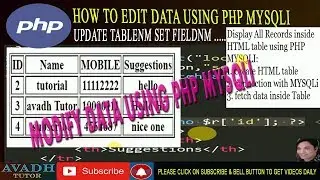 how to fetch record from database in php mysqli | display all records inside html table using php