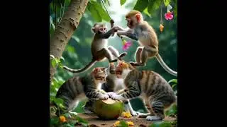 cat, monkey #cat #english #cute #fypyoutube #funny #youtubeshorts #shortvideo #animals #cutecat
