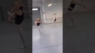 How to dance Grand jete into attitude croisee; pre-professional ballet class; girls 12-14 y.o.