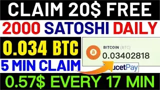 CLAIM 20$ BTC | Free bitcoin faucet + 0.034 btc free | 5 min claim | High paying faucet 2021