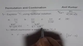 Algebra with Combination Formula